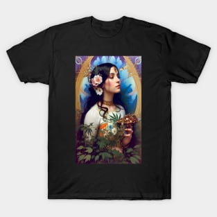 Stoner Chic - Floral Art Deco Girl - Ganja Girl T-Shirt